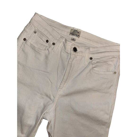 J.CREW 28 Lookout High Rise Skinny Crop White Destroyed Stretch‎ Denim Jeans - Picture 2 of 8